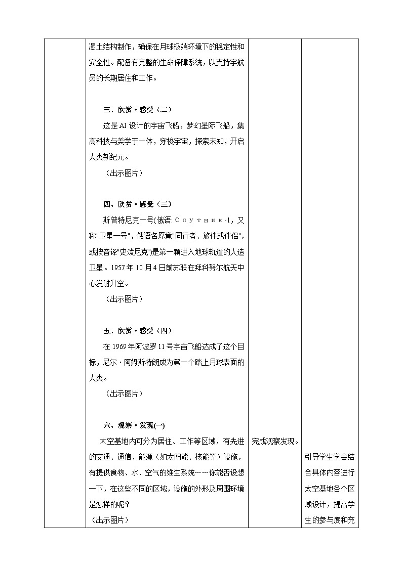 【岭南版】美术  六年级下册    第一单元  第5课《我们的“太空基地”》 核心素养教案第3页