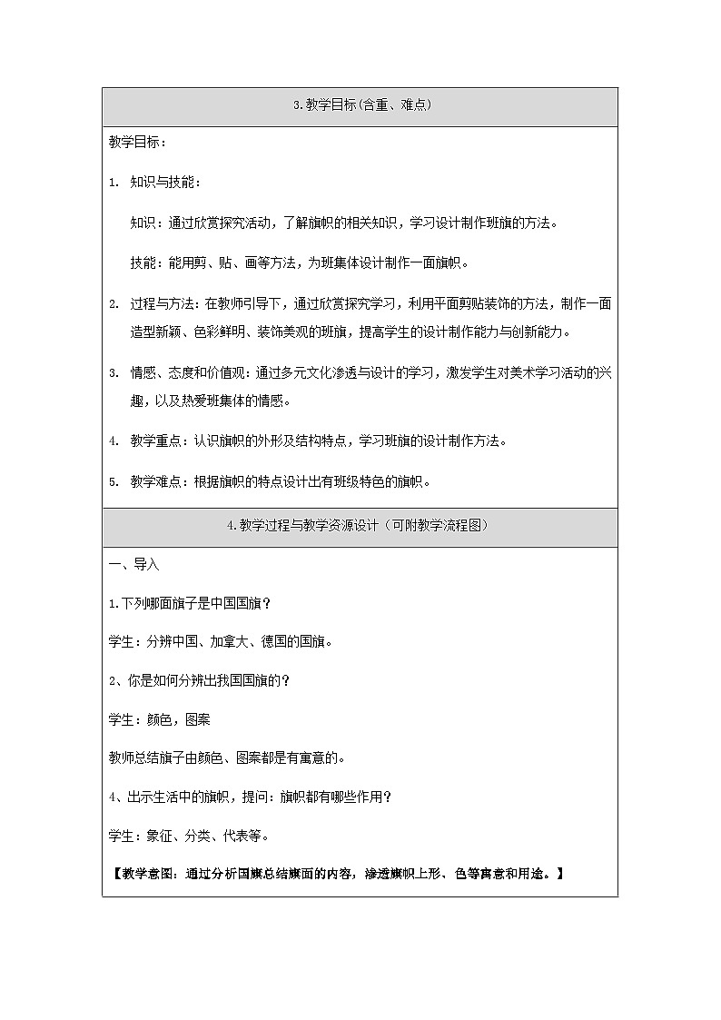 二年级下册美术教案-第13课 我们班的旗帜 人美版（北京）第2页