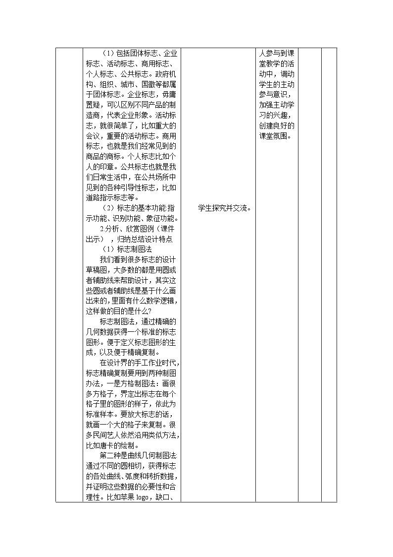 人美版（北京）五年级下册美术-第10课  生活中的标志 教案(表格式)第3页