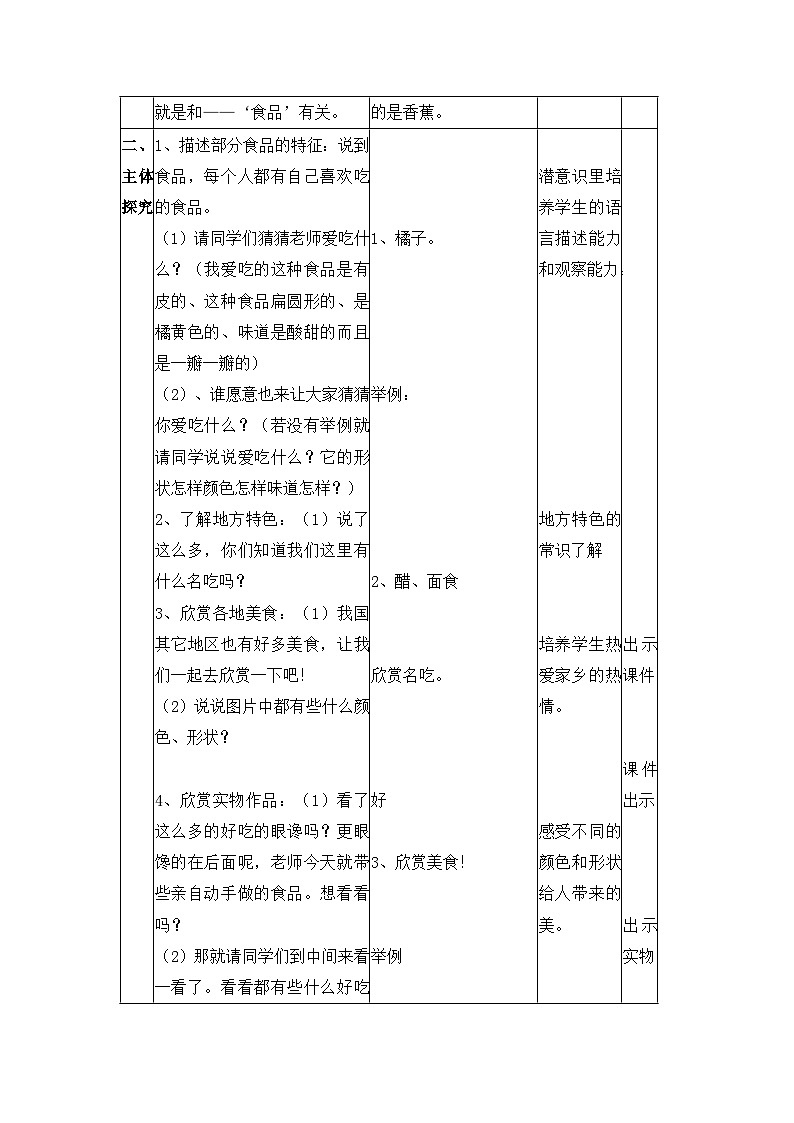 湘美版小学美术一年级上册 22课《小小食品店》教案第2页