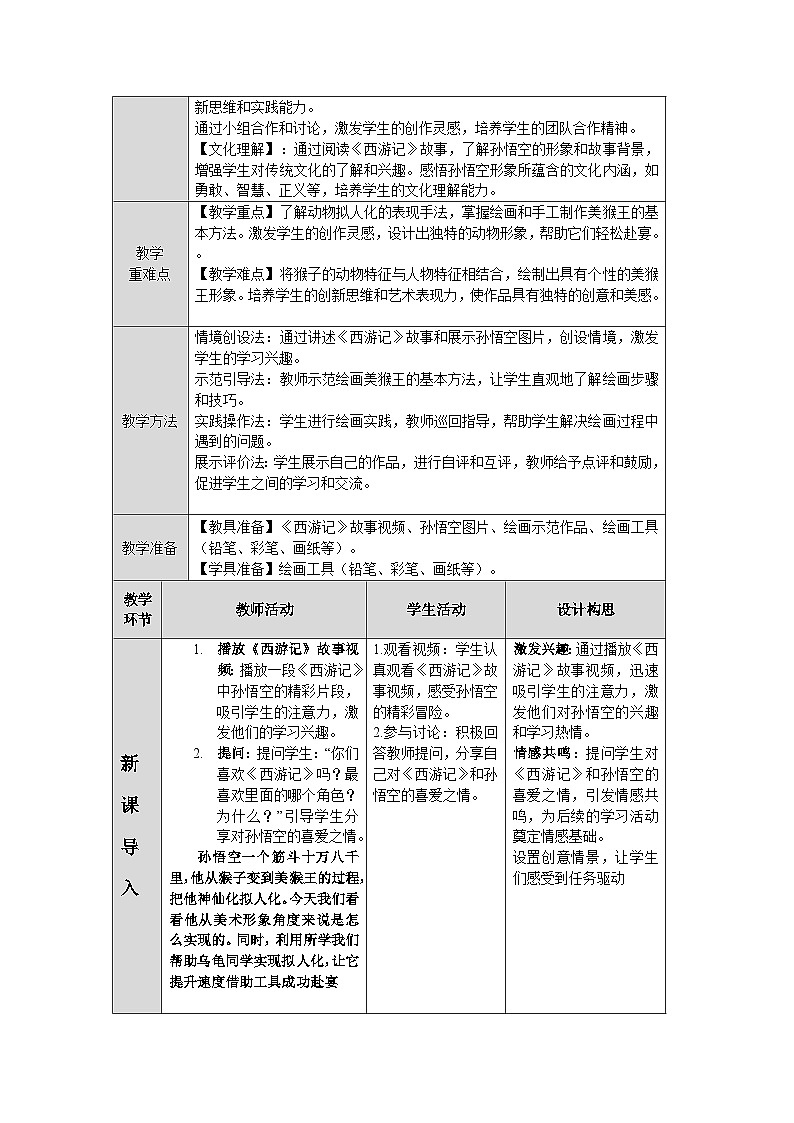 第三单元第3课《美猴王》教学设计第2页