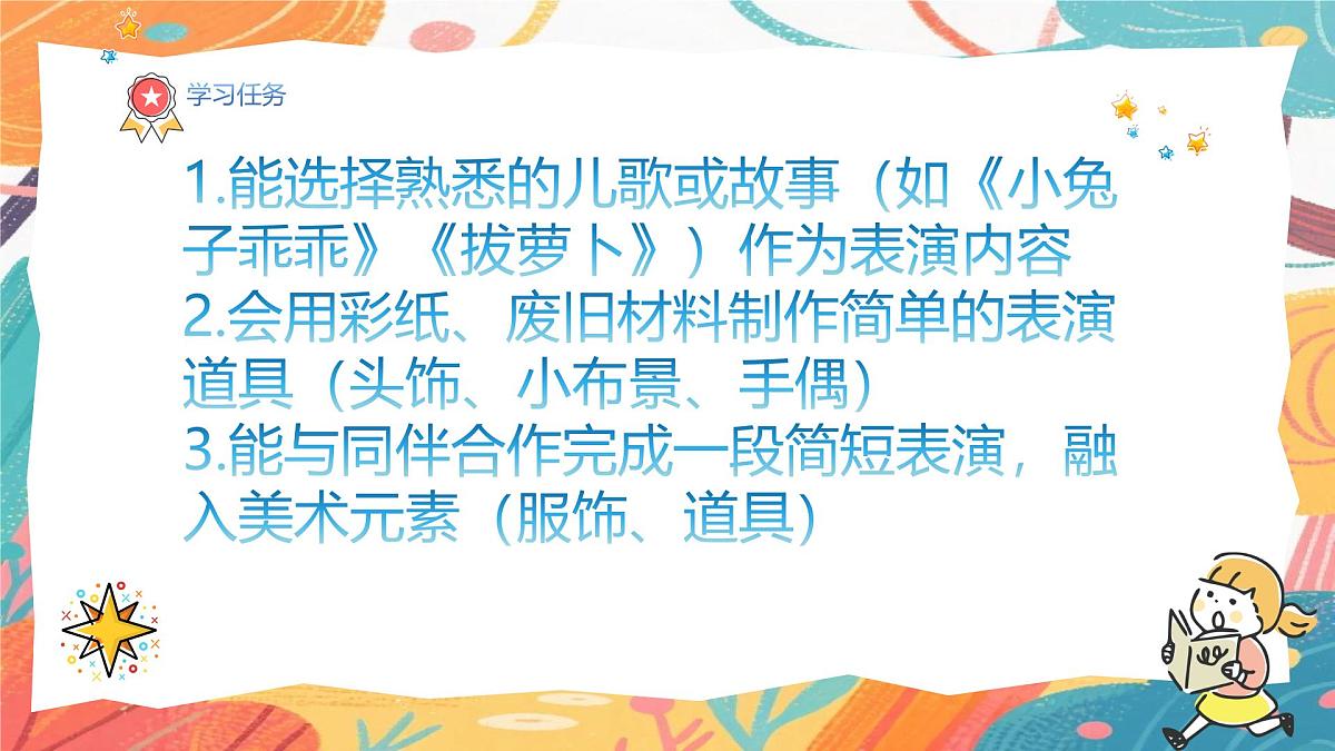 人美版（2024）一年级上册美术《一起来表演》课件第3页