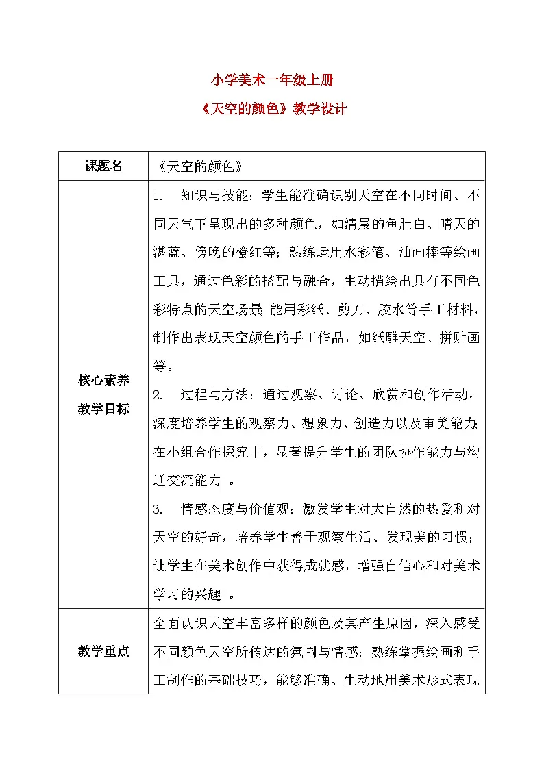 第15课《天空的颜色》教案第1页