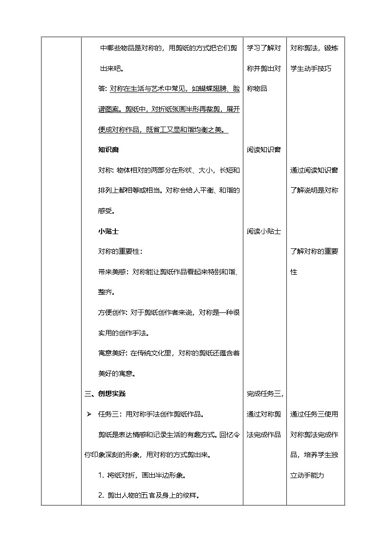 【人美版】美术 三年级上册 第一单元 第2课《剪出的风采》核心素养教学设计第3页