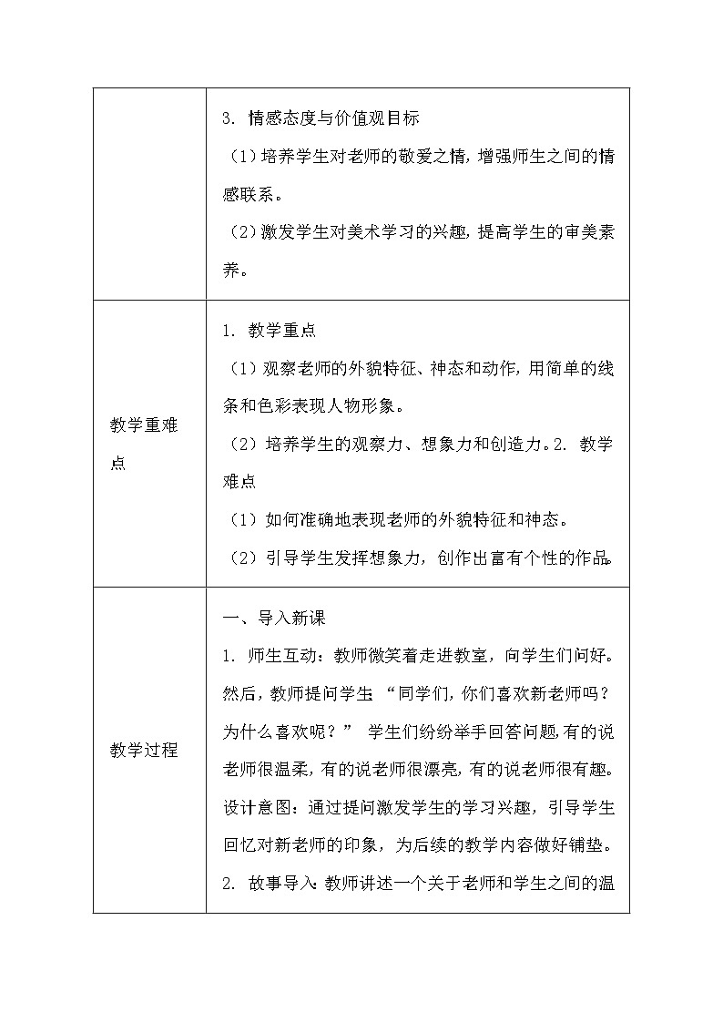 喜欢新老师（教学设计）-2024-2025学年岭美版（2024）美术一年级上册第3页