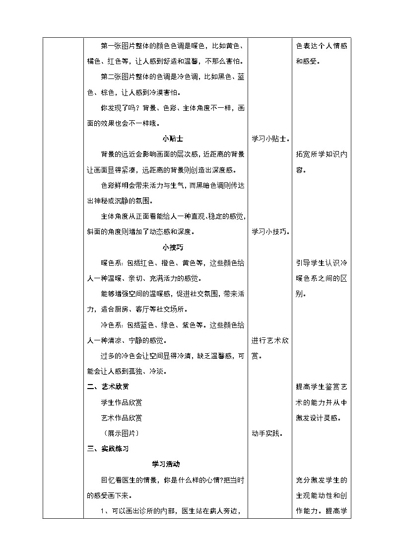 【新教材】湘美版二上第一单元 第2课《看医生》核心素养教学设计第3页