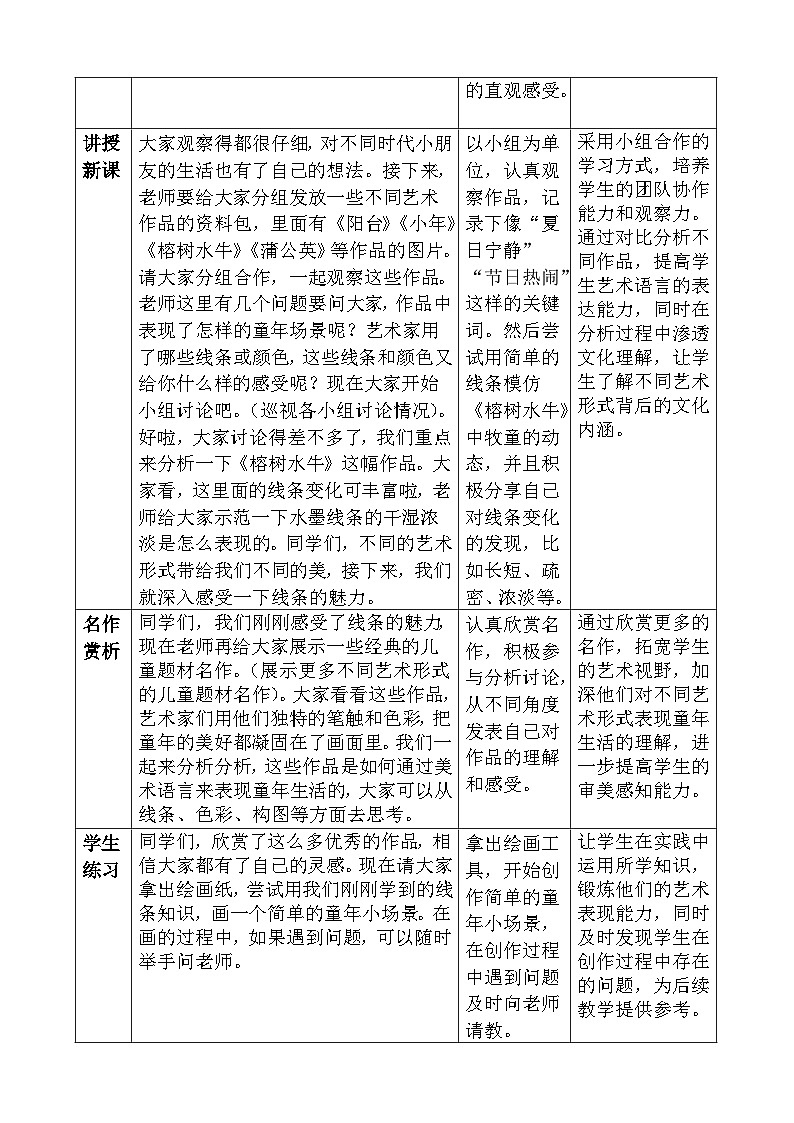 人教版（2024）美术三年级第一课《童年艺趣》教案第2页