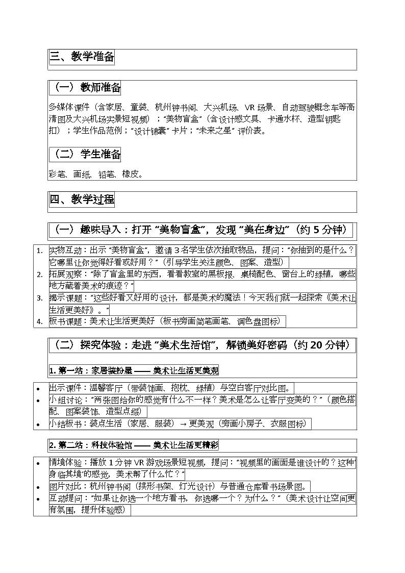 【新课标】冀美版三年级上册第一单元第3课美术让生活更美好教案第2页
