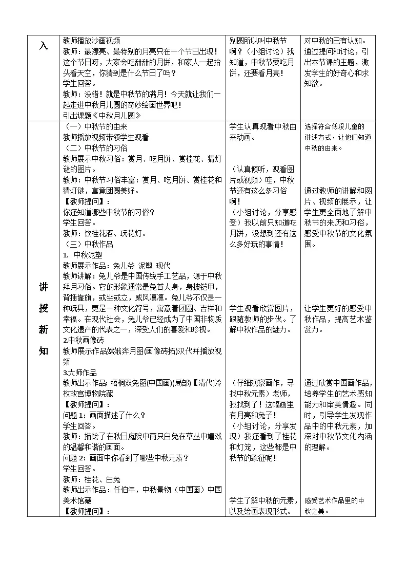 中秋月儿圆(教学设计)人教版一年级上册美术(新教材)第2页