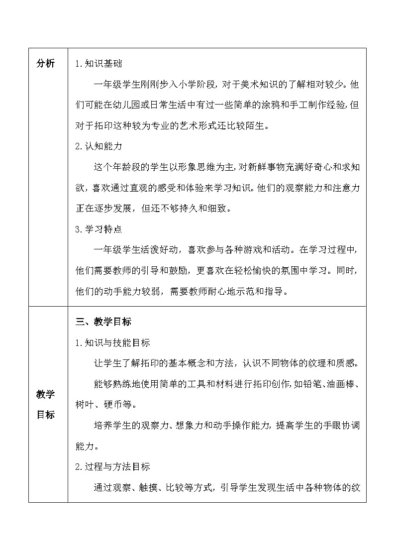 人美版（2024）一年级上册美术-第二单元 我与美丽大自然 4 你拓我印的游戏 教案第2页