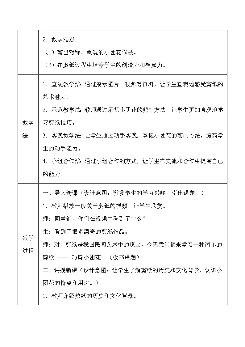 人美版（2024）一年级上册美术-第五单元 红火中国年 1 巧剪小团花 教案第3页