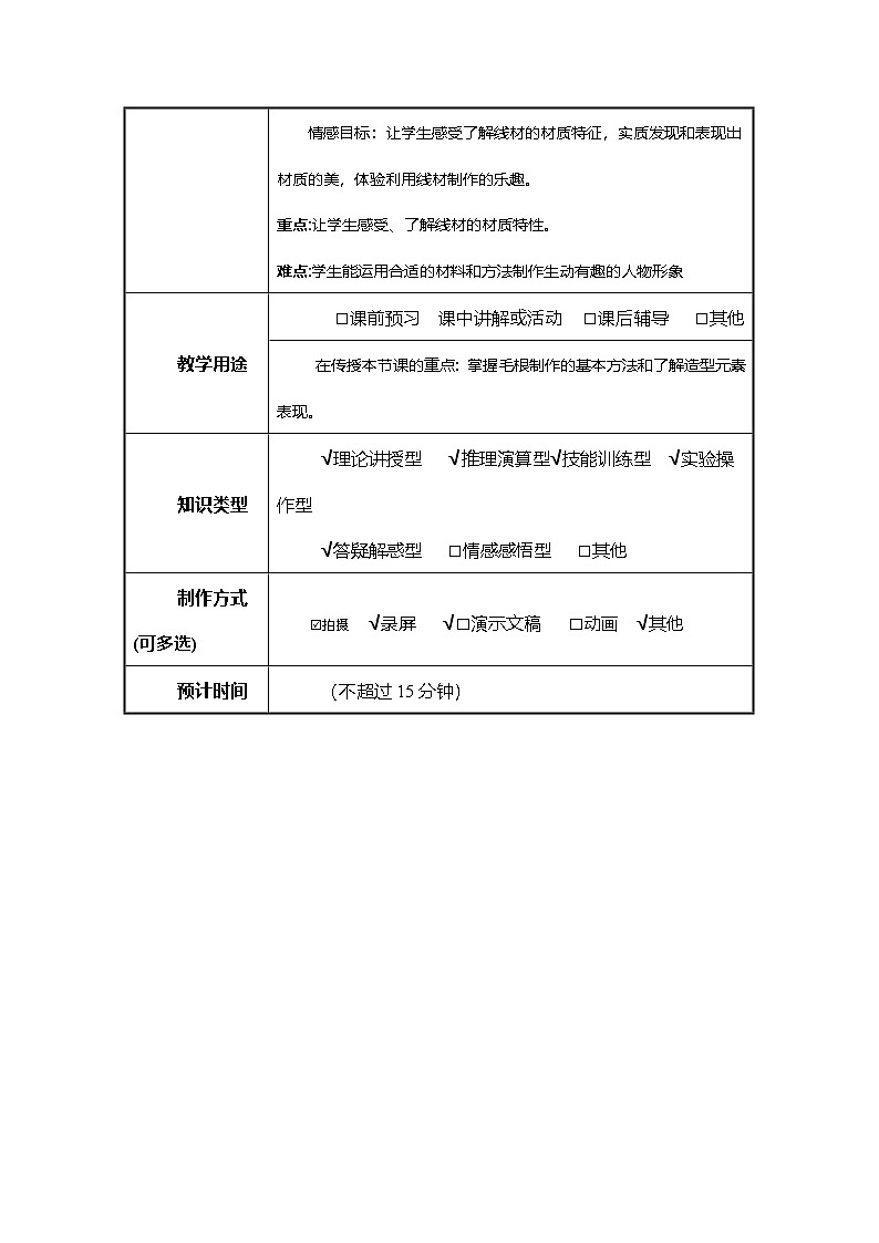 湘美版四年级美术下册 有趣的线造型（教案）第2页