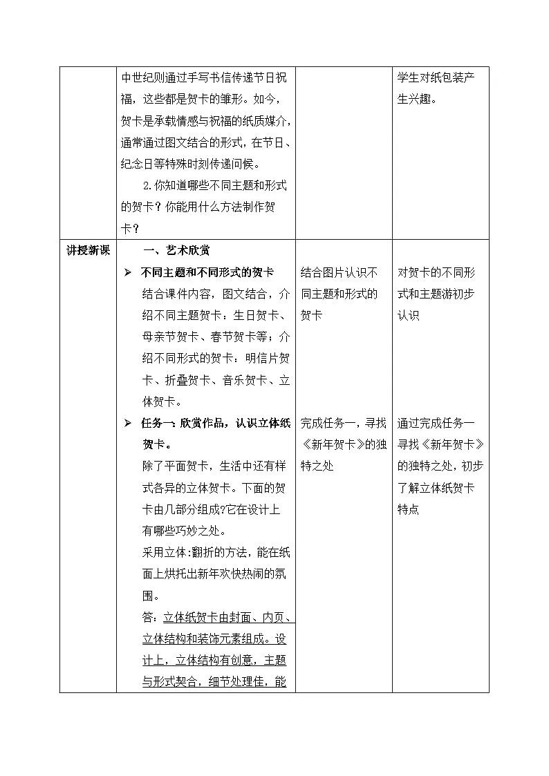 人美版2024小学美术三上第三单元《3 温暖的纸贺卡》教案第2页