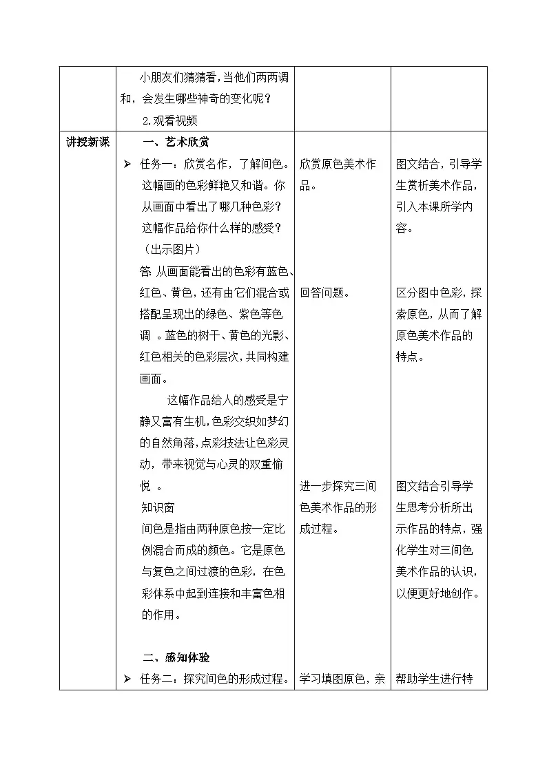 人美版2024小学美术三上第四单元《2 原色变形记》教案第2页