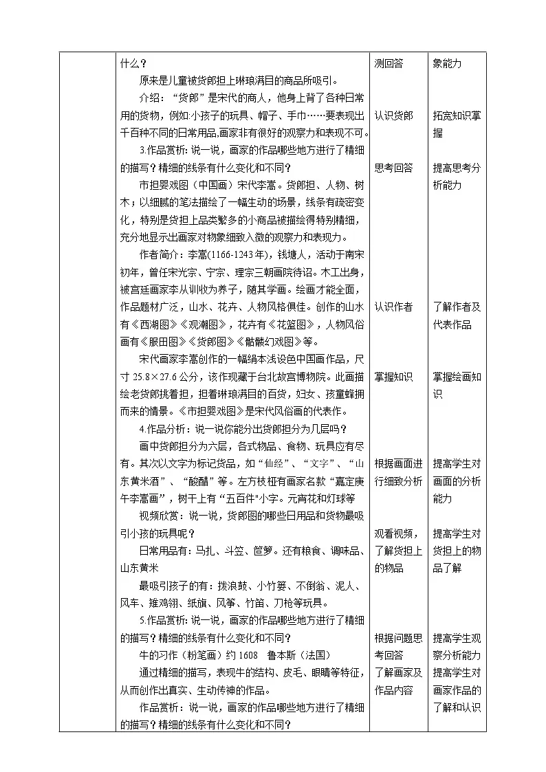 人美版美术五下第六课 精细的描写 教案第2页