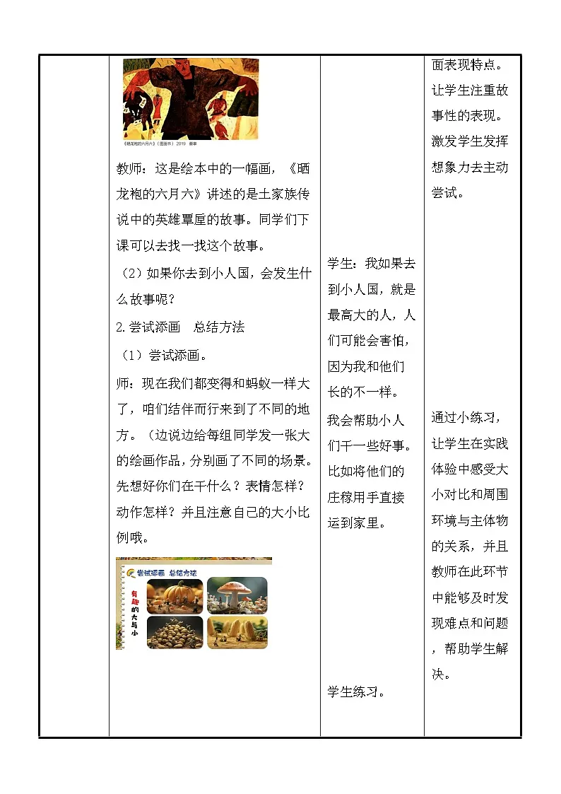 湘美版（2024）一年级上册美术第五单元第四课：小人国 教案第3页