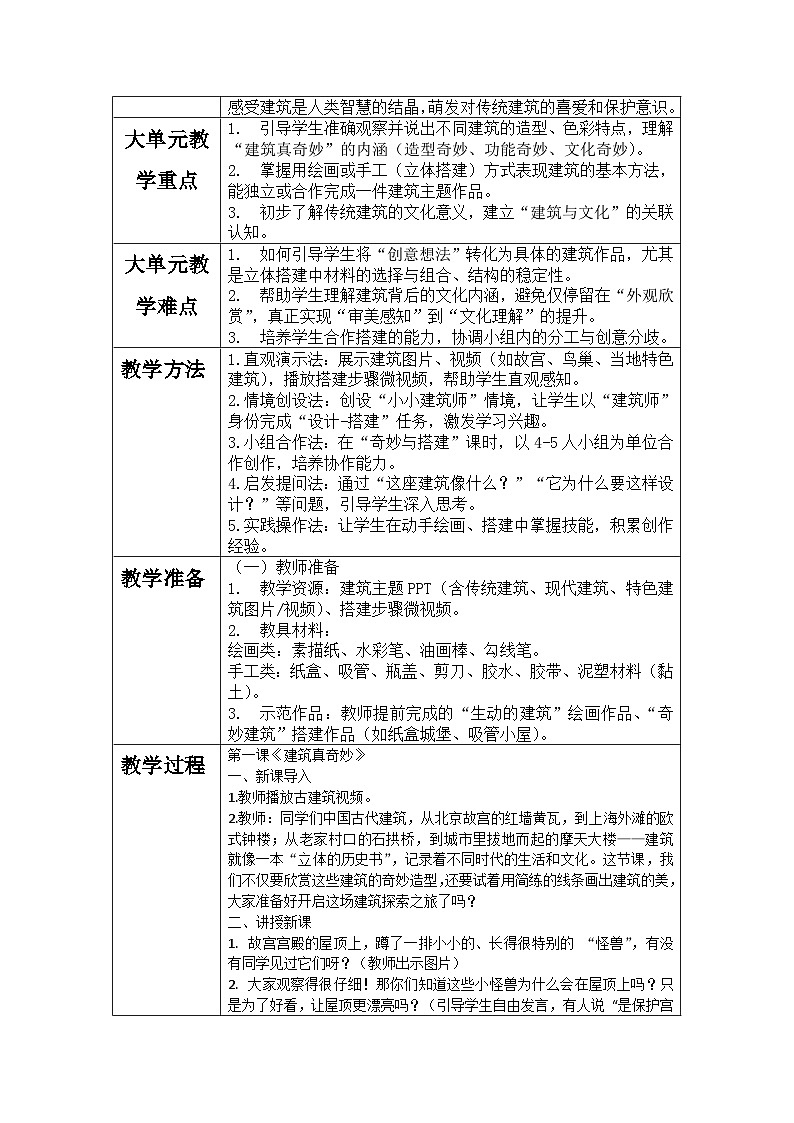 第一单元 大单元教学设计-人美版小学美术三下（新教材）第2页