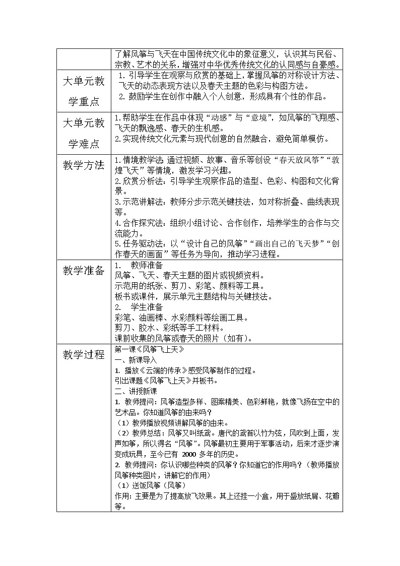 第三单元 大单元教学设计-人美版小学美术三下（新教材）第2页