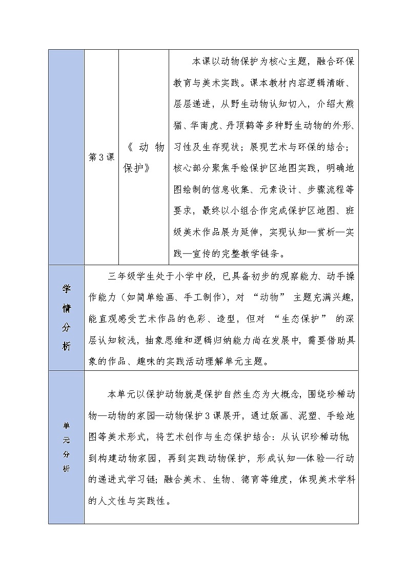 2026春湘美版美术三年级下册第一单元 单元分析教案第2页