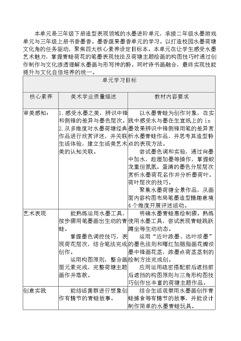 人美版（2024）三年级下册二单元教学计划第3页