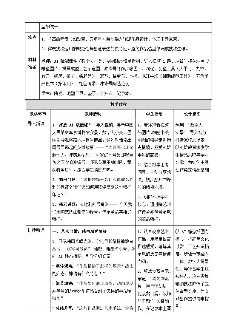 人教版小学美术三06胜利的号角教案+板书设计第2页