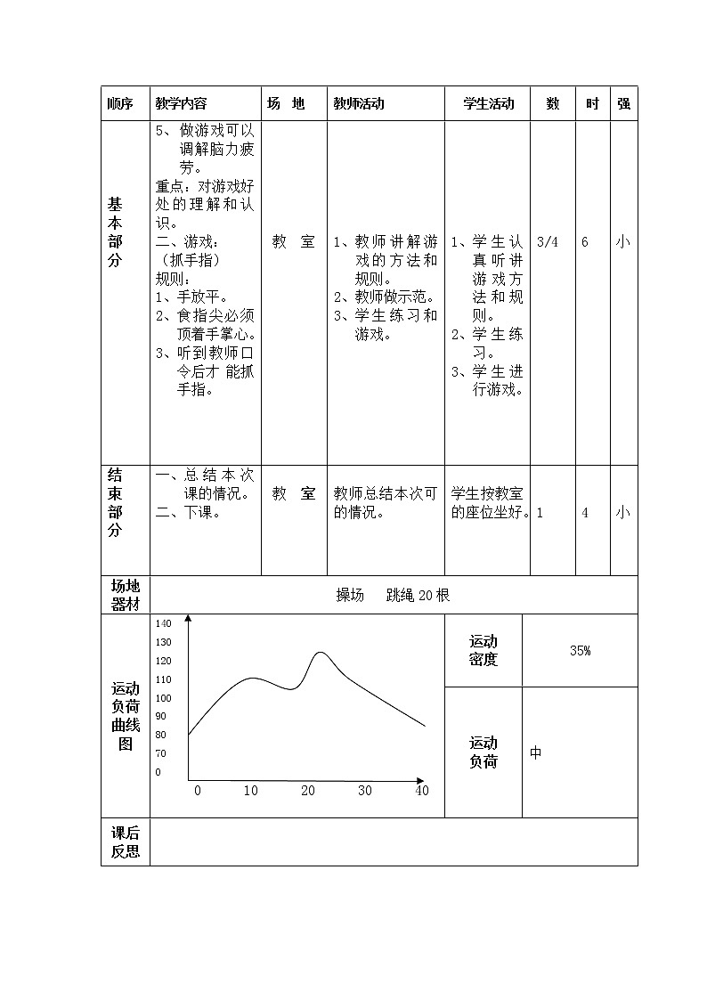 小学三年级下册体育教案(2)第2页