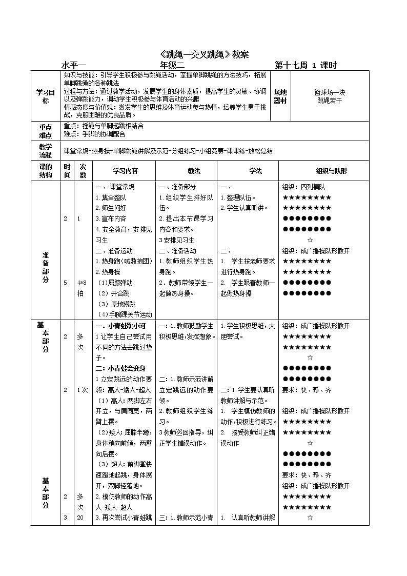 《跳绳—交叉跳绳》教案第1页