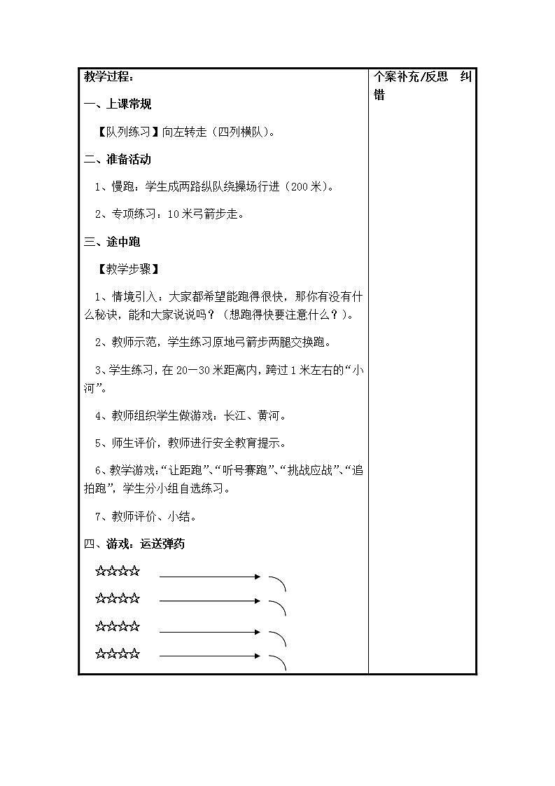 《途中跑》（教案）《体育与健康》（水平三）五年级上册  人教版（表格式）第2页