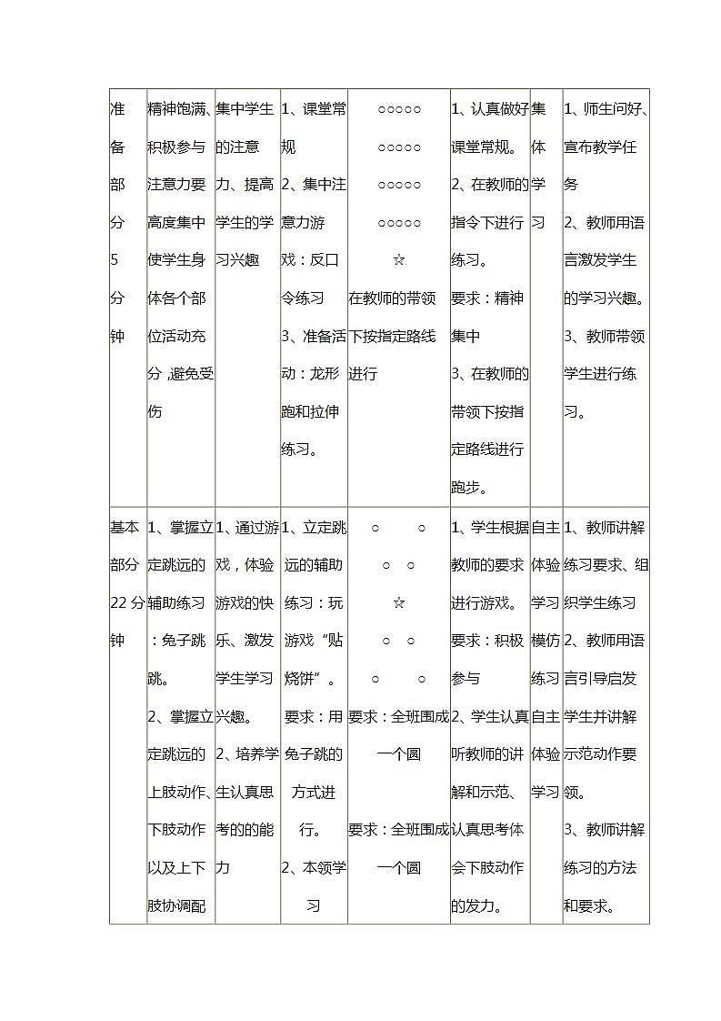 体育与健康人教版四年级-立定跳远教案02