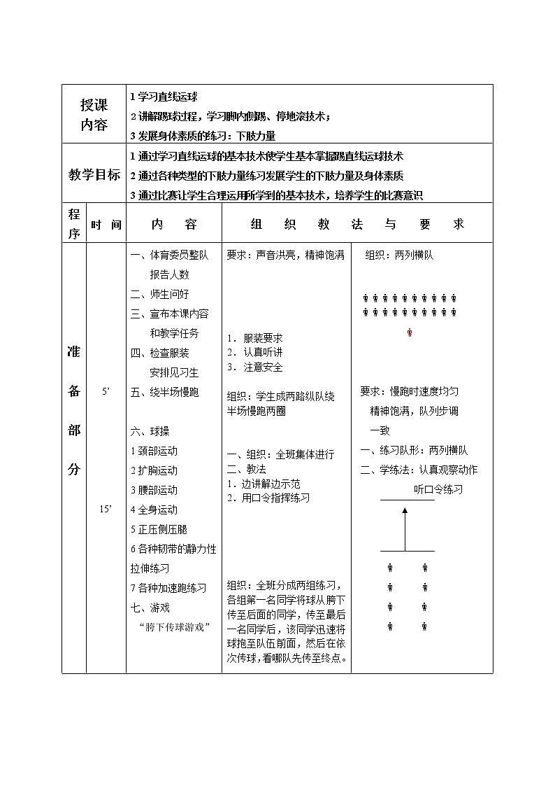 小学体育足球课教案全集第1页