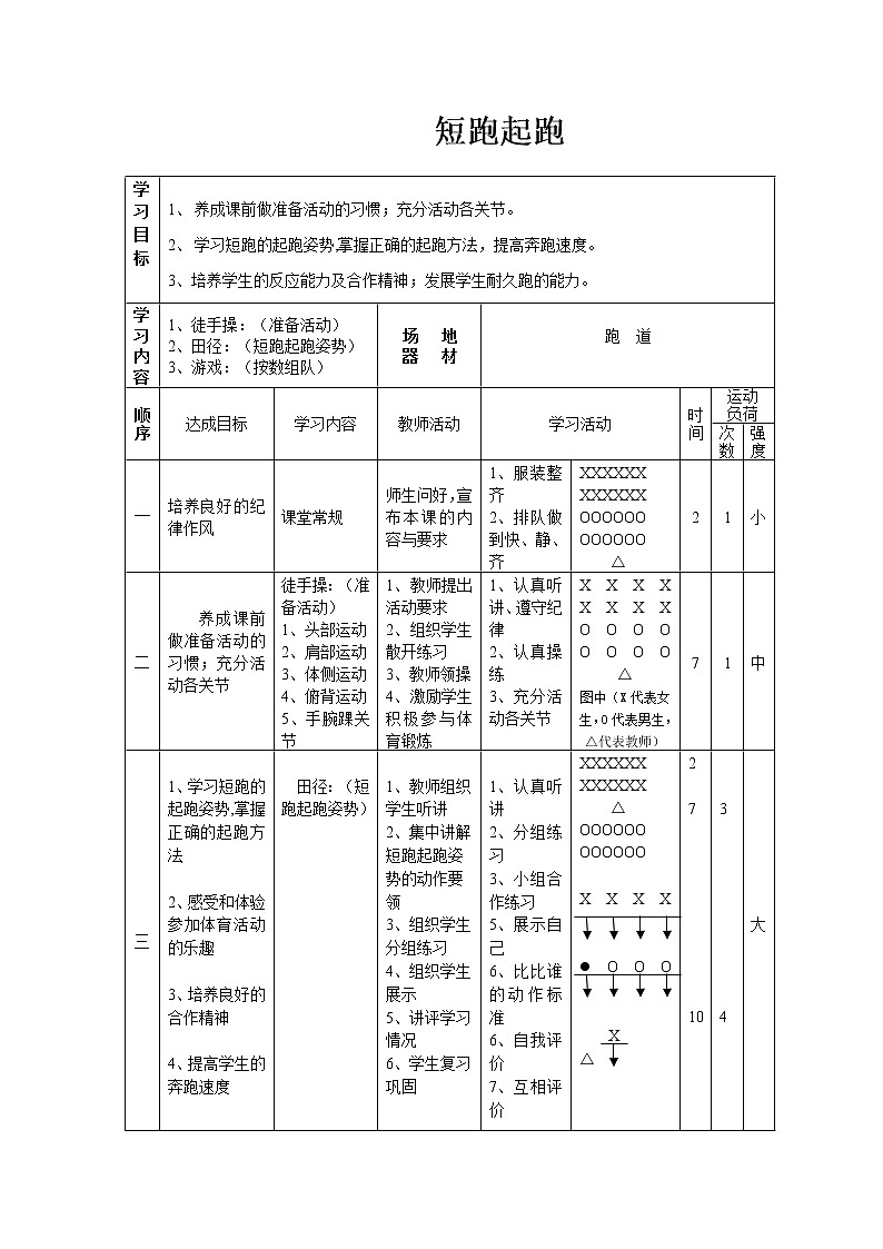 小学四年级体育教案(全册)03