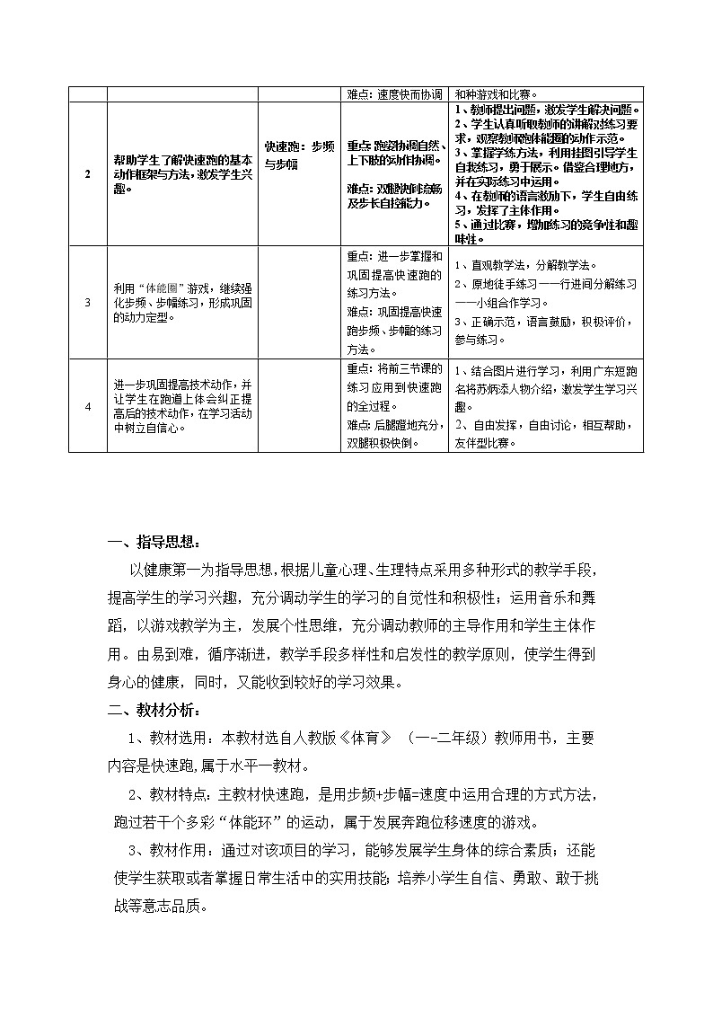 体育与健康人教版1～2年级全一册  4.加快速度走与游戏（教案）第2页