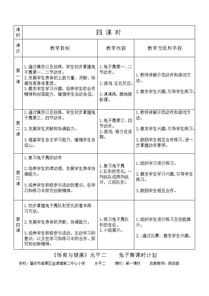 体育与健康人教版3～4年级全一册 兔子舞 教案第3页