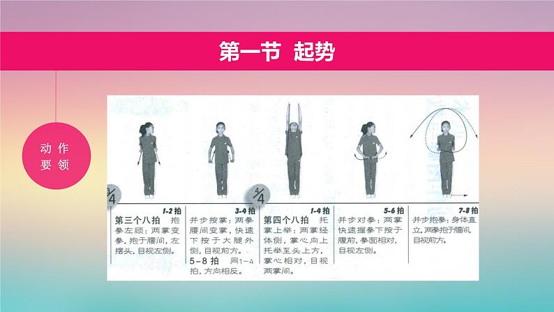 小学体育 一年级 水平一 武术操《旭日东升》第一节起势 居家锻炼小游戏 课件05