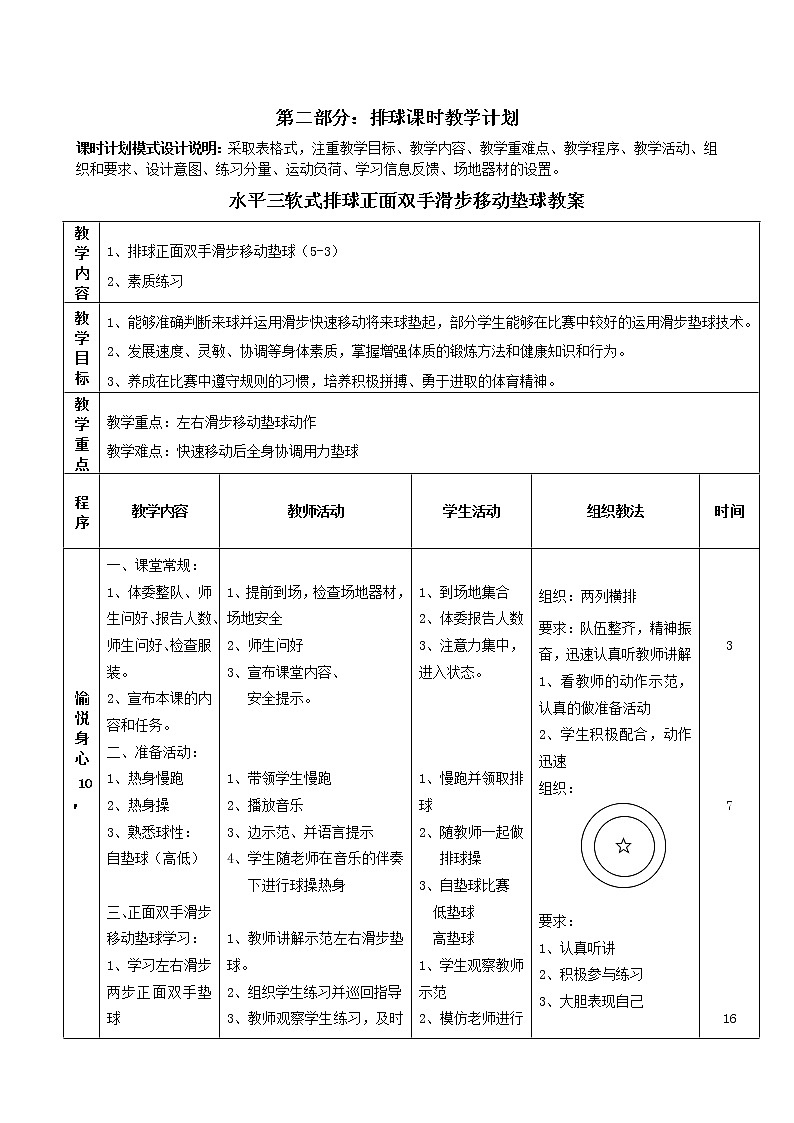 五年级上册体育教案-2.2《软式排球滑步移动垫球》人教版（含反思）第1页