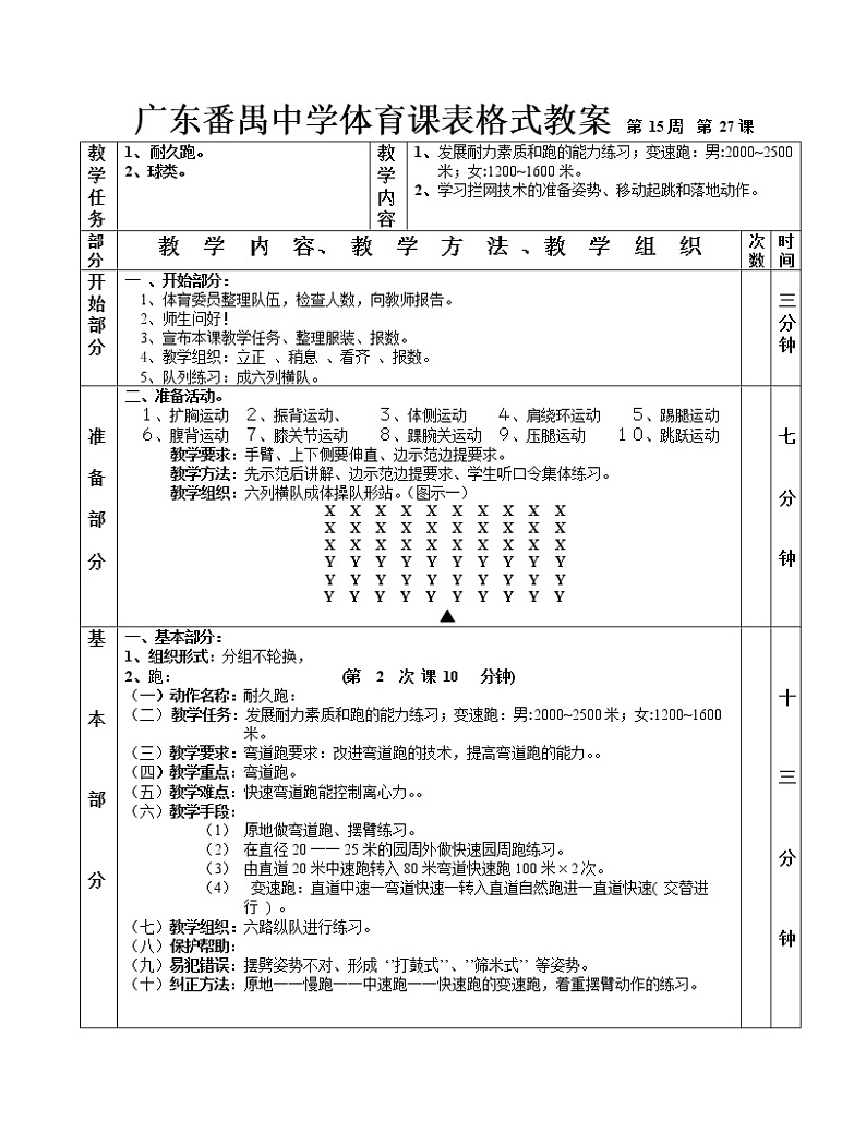 耐久排球跑第1—6课表格式教案第3页