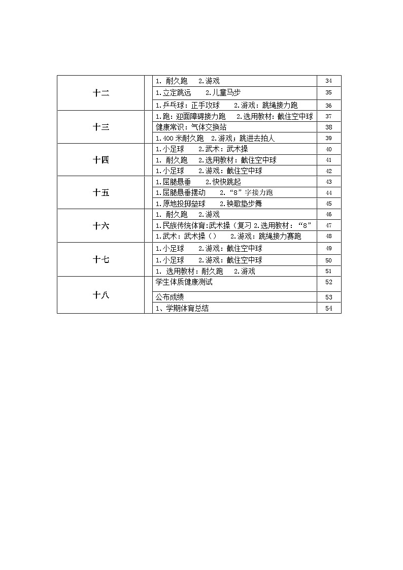 三年级体育全册教案第3页