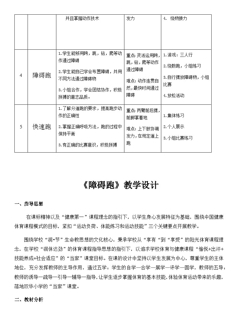 人教版 体育与健康 3-4年级全册  障碍跑教案第2页