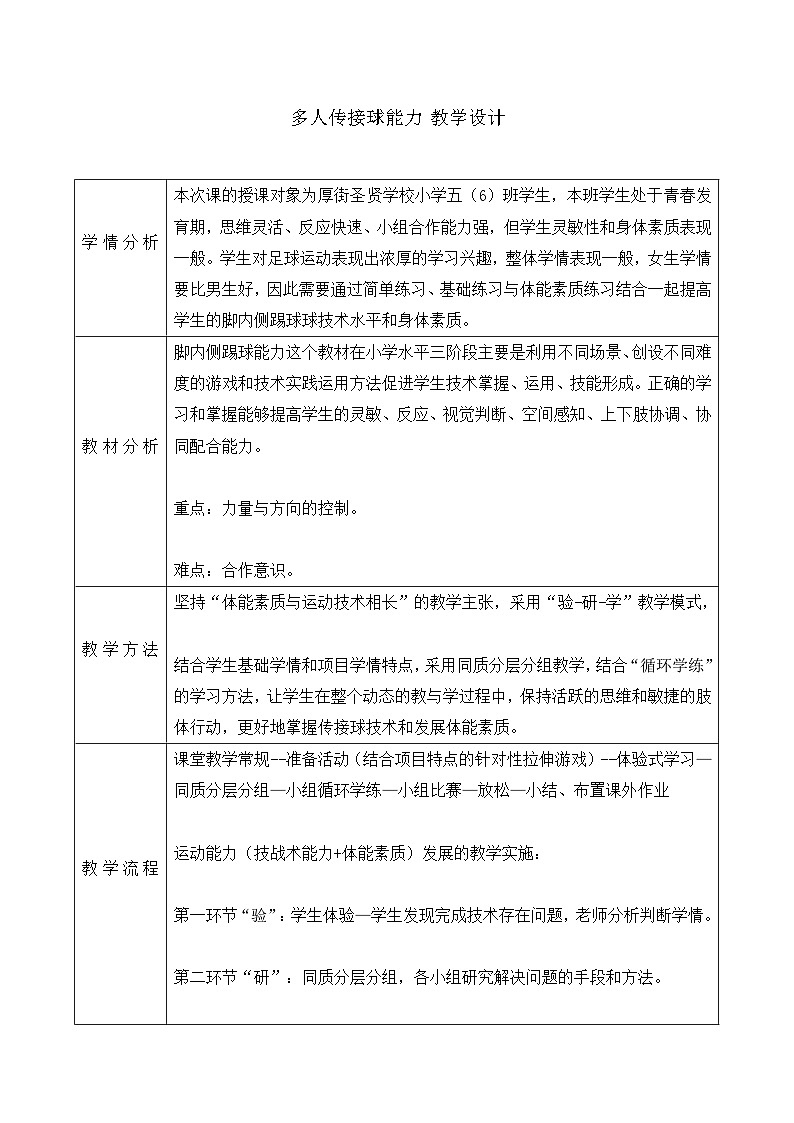 人教版 体育与健康 5-6年级全一册 -多人传接球能力全国通用-1第1页
