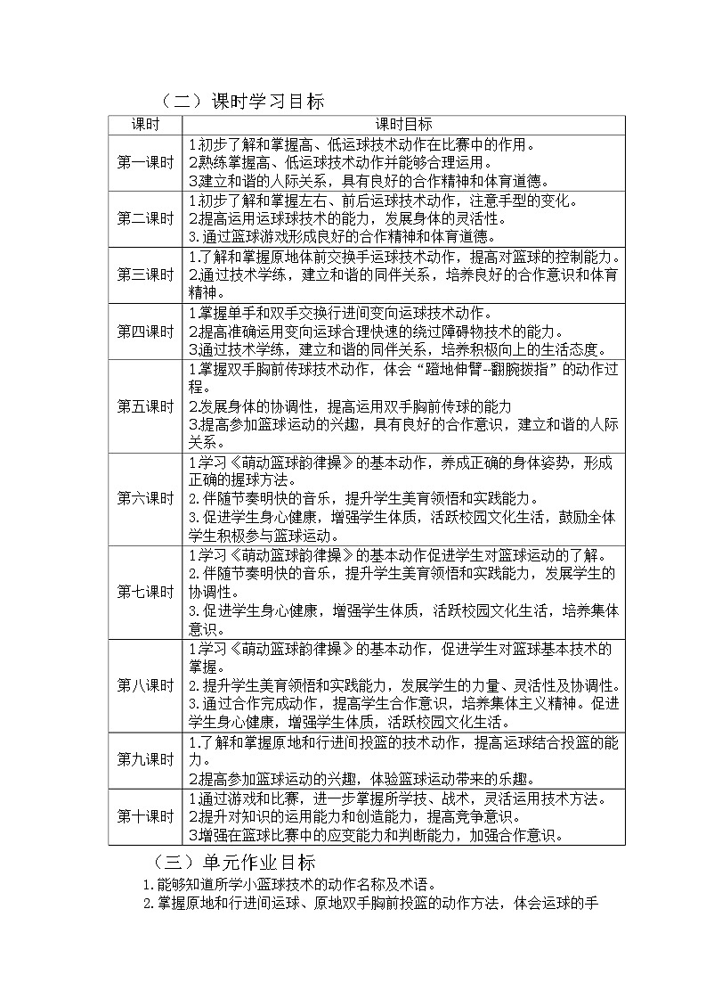 人教版 体育与健康   三年级上册   《篮球》学案第3页