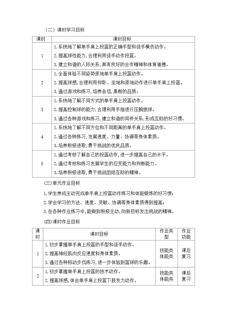 人教版 体育与健康 5-6年级全册 《篮球（单手肩上投篮》（同步练习）03