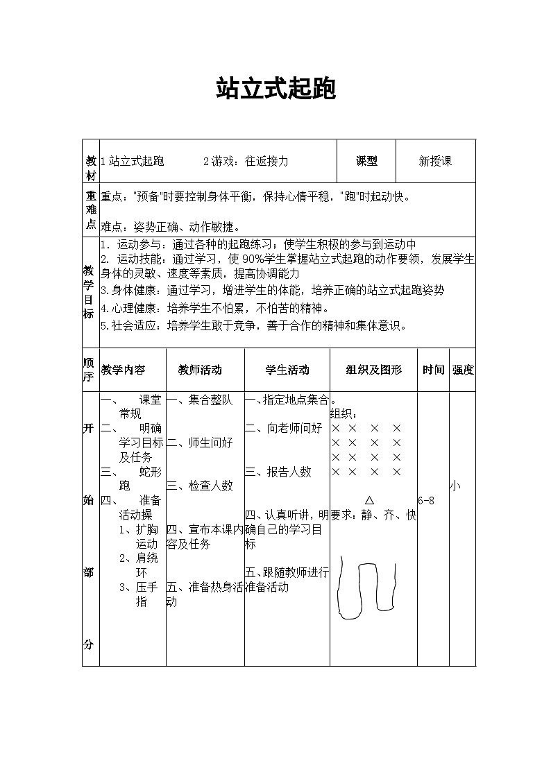 站立式起跑教学设计王向岷第2页