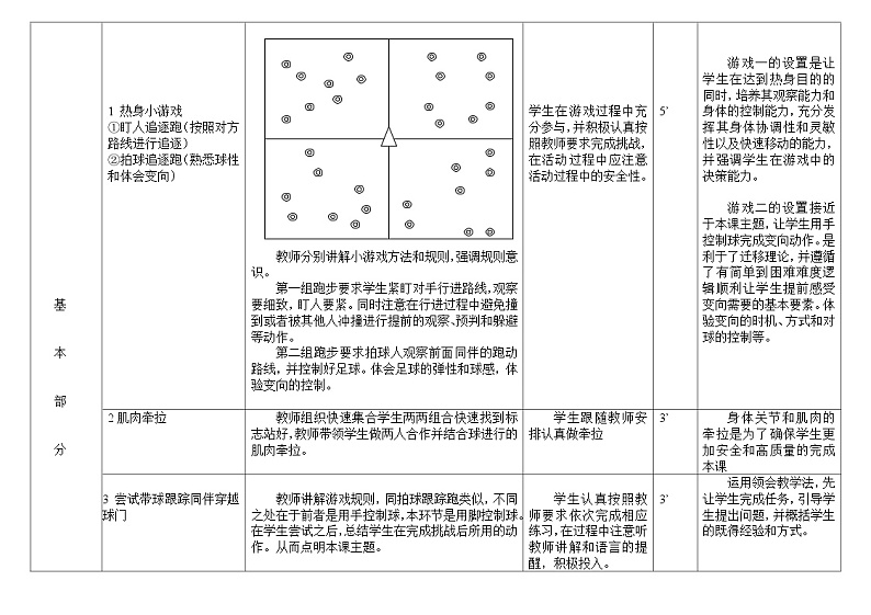 小足球运球变向教案~四年级第2页