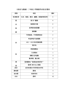 小学二年级体育教案上学期