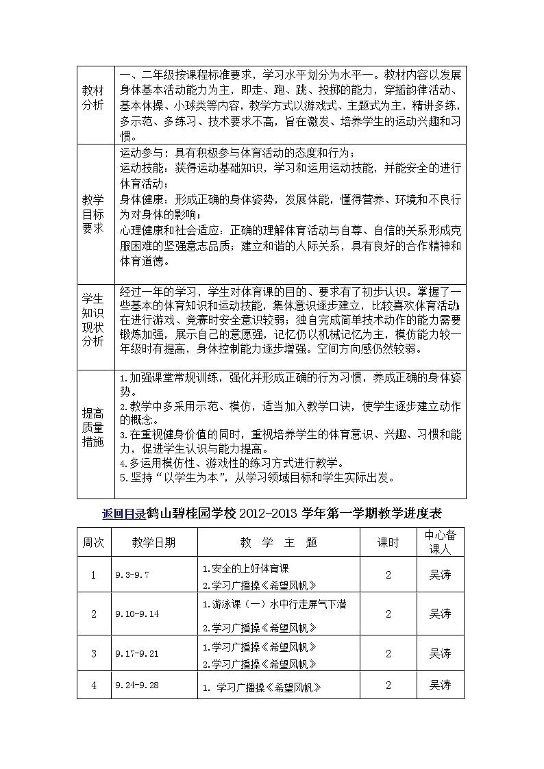 小学二年级体育教案 (2)第3页