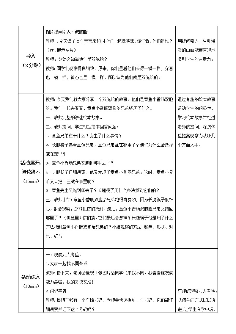 小学 一年级 心理健康 章鱼小香肠——观察力培养 教案第2页