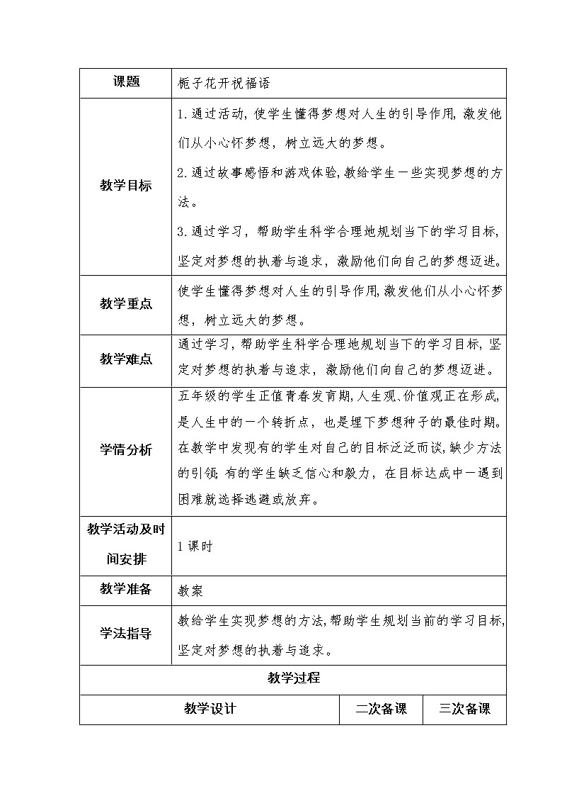 6、栀子花开祝福语 教案01