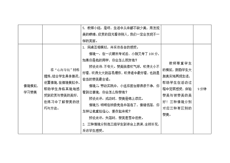 第8课  真诚赞美朋友多  教案第3页