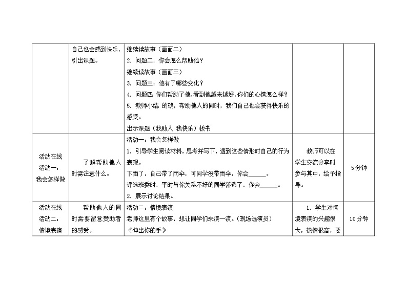 南大版心理健康五年级 5.《我助人，我快乐 》课件+教案03