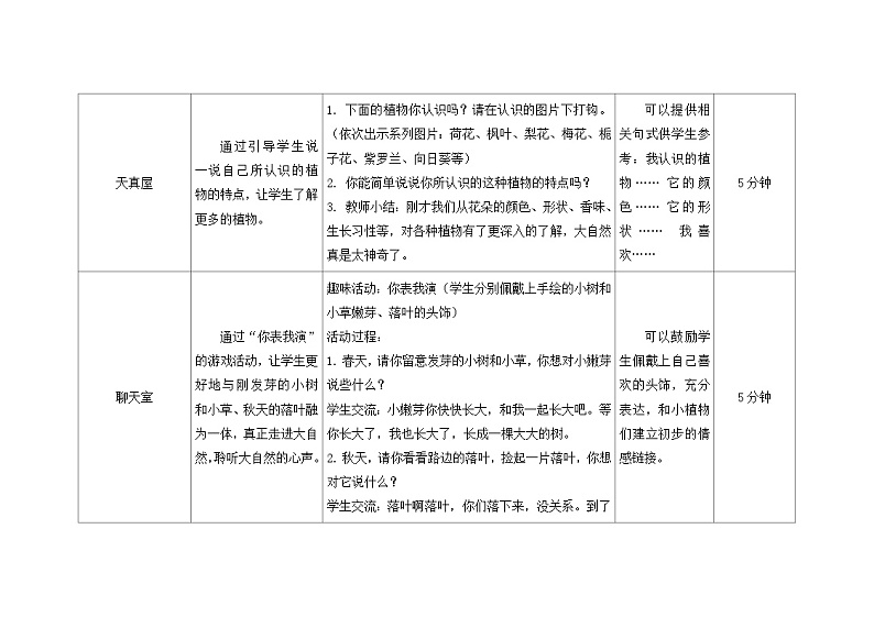南大&北师大版一年级心理健康第十五课  走进大自然 教案教学设计03